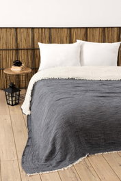L'essentiel linge de maison Colcha doble Muslin - Antracita